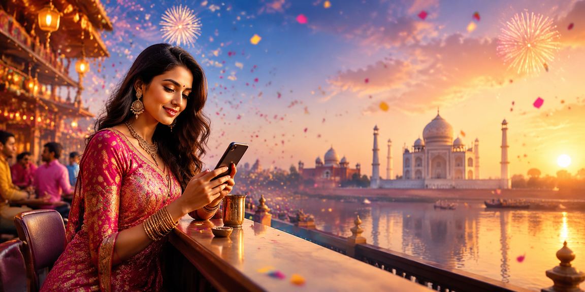 Lottery ticket purchase in Agra with Taj Mahal background